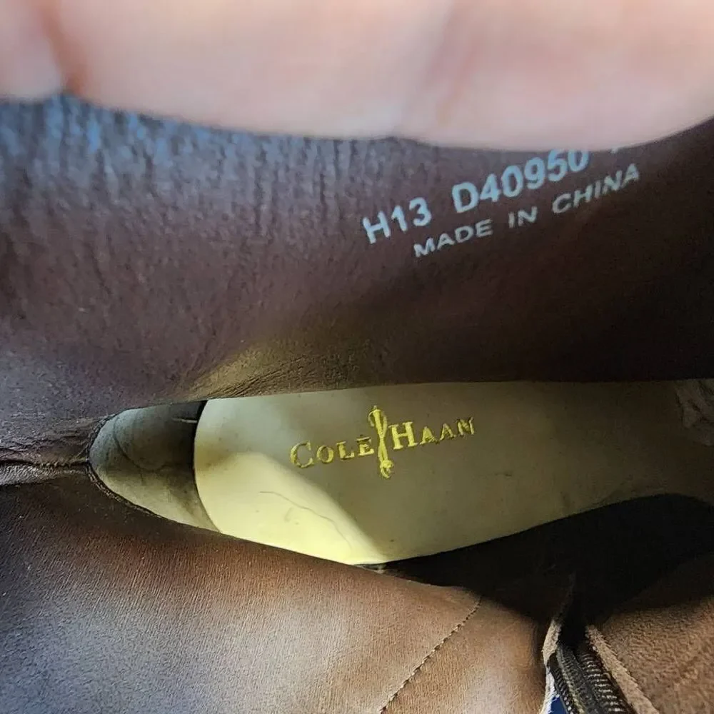 Cole Haan Brown Suede Wedge Ankle Boots